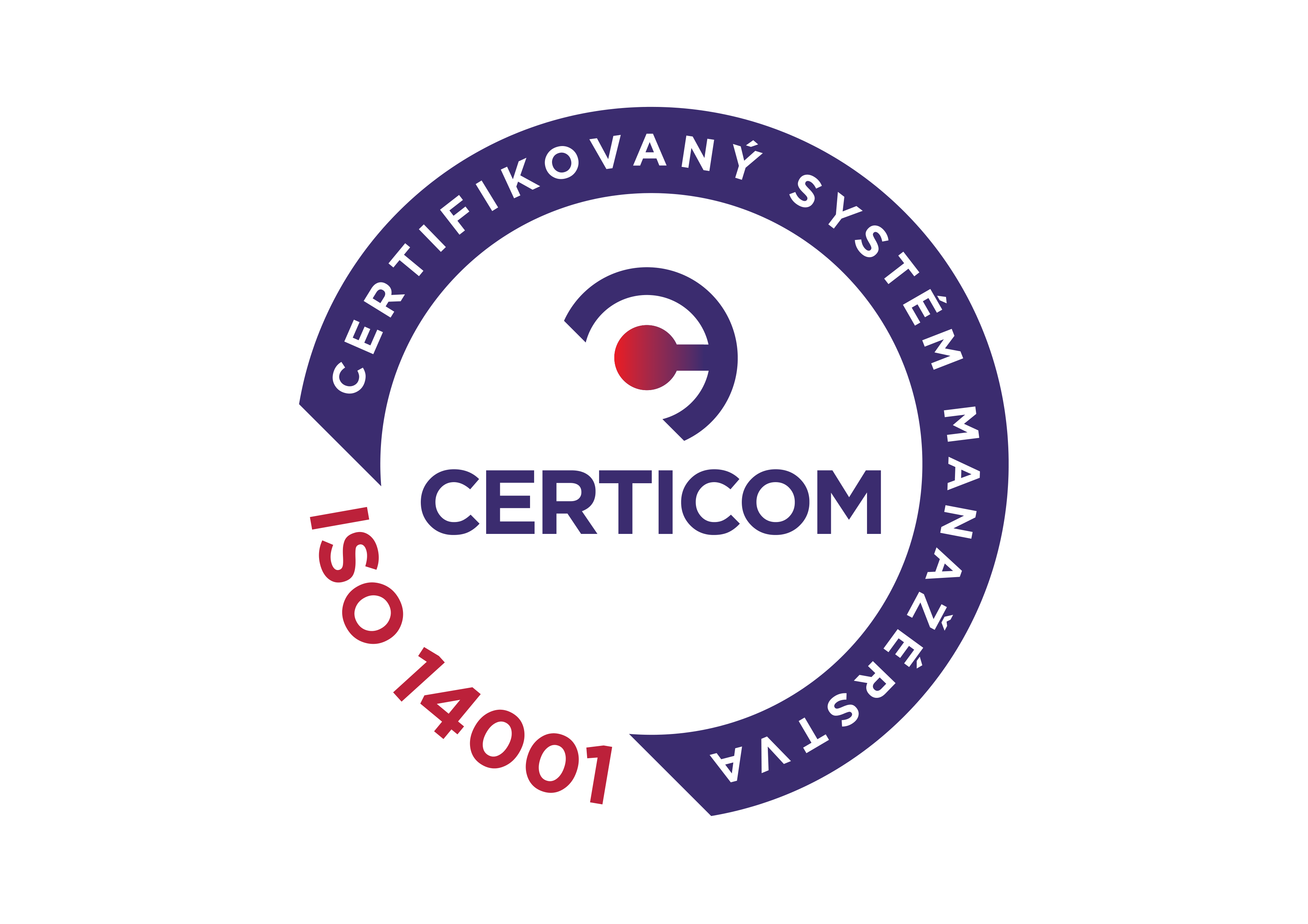 ISO 14001: Systém environmentálneho manažmentu. Tento certifikát dokazuje, že firma efektívne riadi environmentálne aspekty svojej činnosti, minimalizuje negatívny dopad na životné prostredie a dodržiava príslušné environmentálne predpisy.  značka